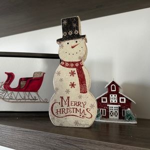 Wood Snowman Christmas Decor